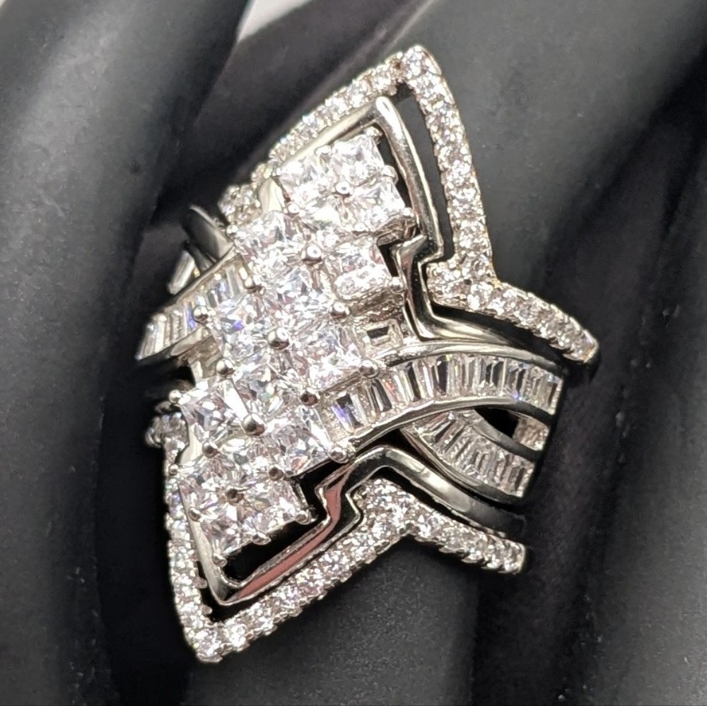NWOT - 5 Piece Ring Set, CZ, Sterling Silver, Size 6, Stunning!